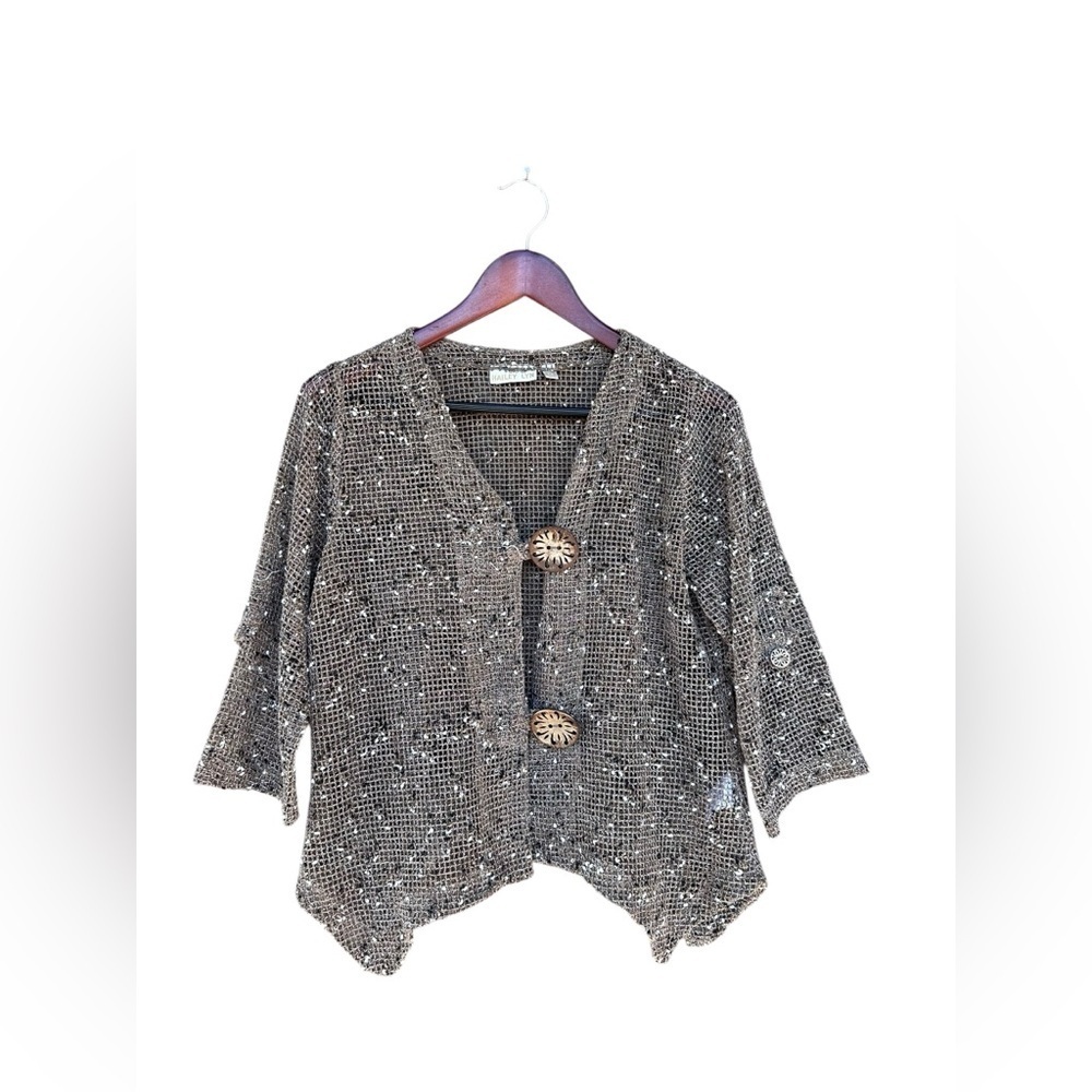 VTG Hailey Lyn Asymetrical Cardigan Lagenlook Fairy Cottagecore Grunge Sz Medium